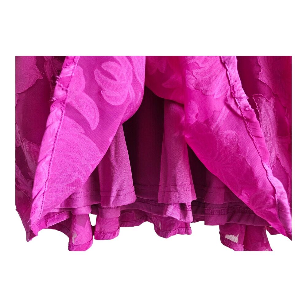 BAND OF THE FREE GYPSIES Women's M Mini Dress Kiss Me Fuchsia Fit & Flare Lined - Picture 7 of 11
